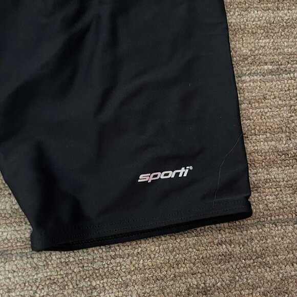 SPORTI Men's Solid Compression Jammer Swimsuit Black Sz 30 - Picture 2 of 7